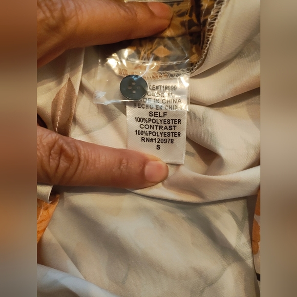 NWT Entro Floral Patterned Blouse in Orange and Brown - Picture 6 of 6